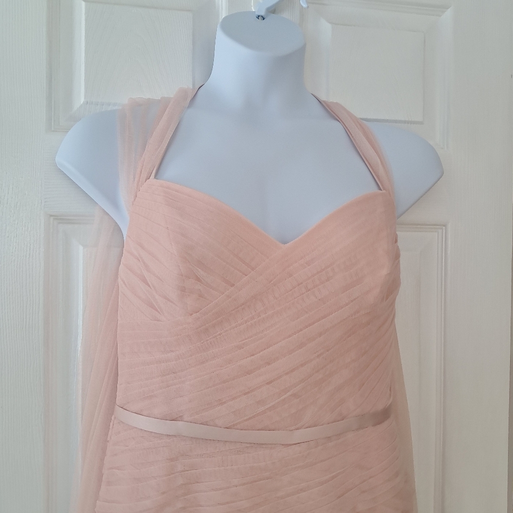 Vera Wang White Full Length Gown in Blush| Size 14
